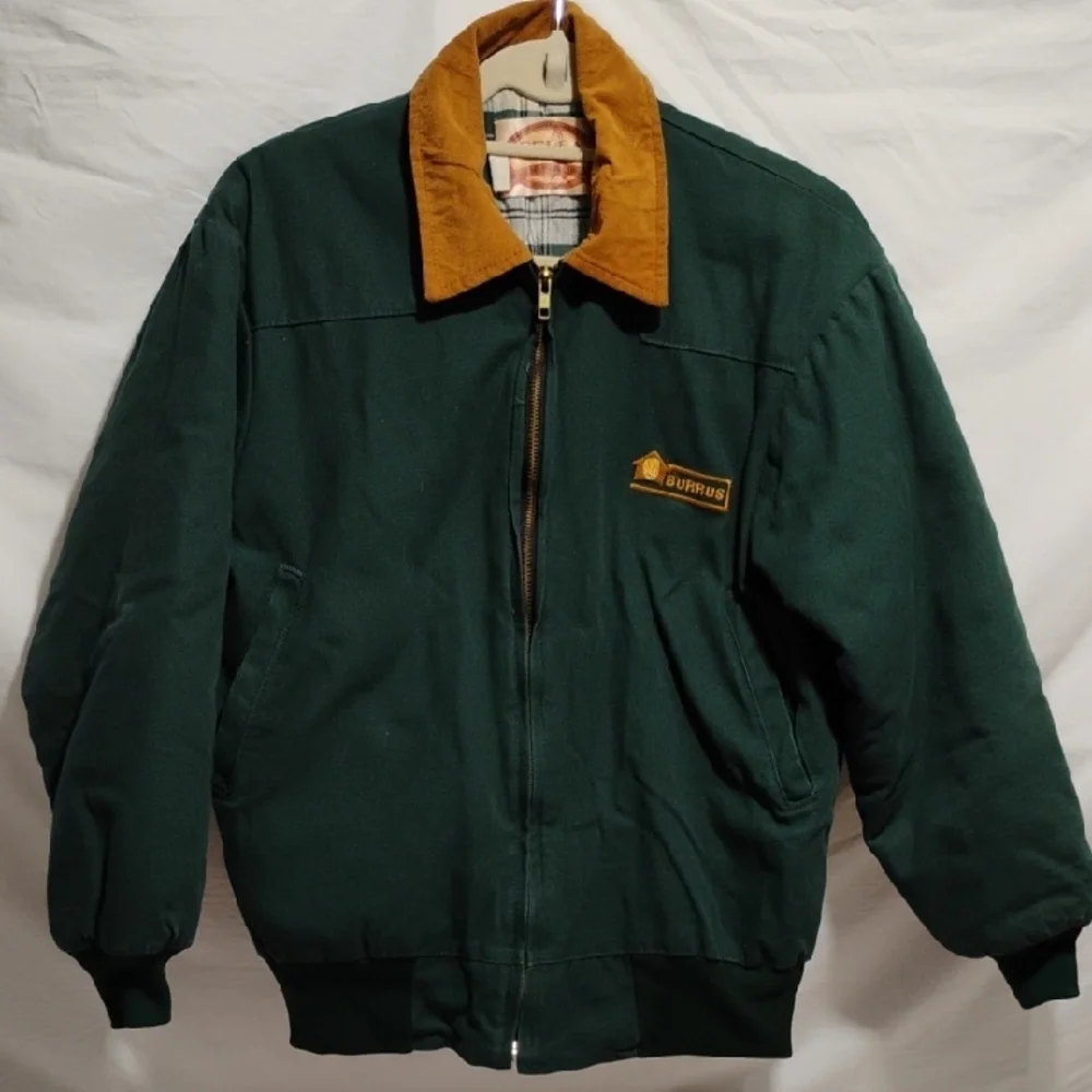 (BX48) SALE! Pella Rugged Outdoor Clothing Green Bomber Jacket Ribbed Cuffs